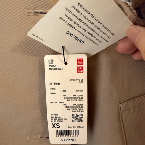 NWT Uniqlo Women’s Trench Coat - Picture 6 of 13